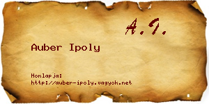 Auber Ipoly névjegykártya